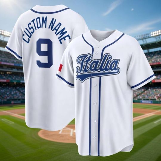 Discover Custom Italia Baseball Jersey, Personalized Name Number Team Shirt