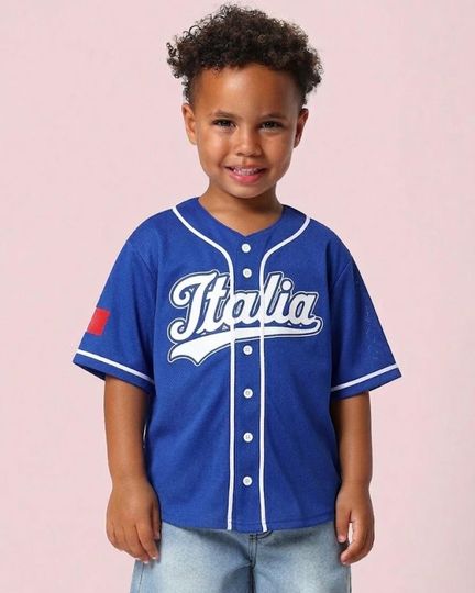 Discover Custom Italia Kids Baseball Jersey, Personalized Italian Flag Team Uniform, Custom Baseball Shirt 2026