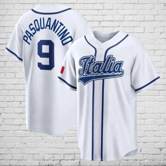 Discover Vinnie Pasquantino Italia Baseball Jersey, Custom Name Number White Royal Shirt