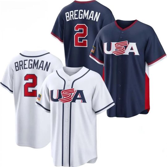 Discover Alex Bregman Jersey USA 2026 World Baseball Classic Navy/White PRINTED Shirt Men/Youth Size