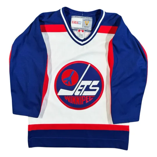 Discover Winnipeg Jets Vintage CCM Throwback NHL Hockey Jersey Size Small