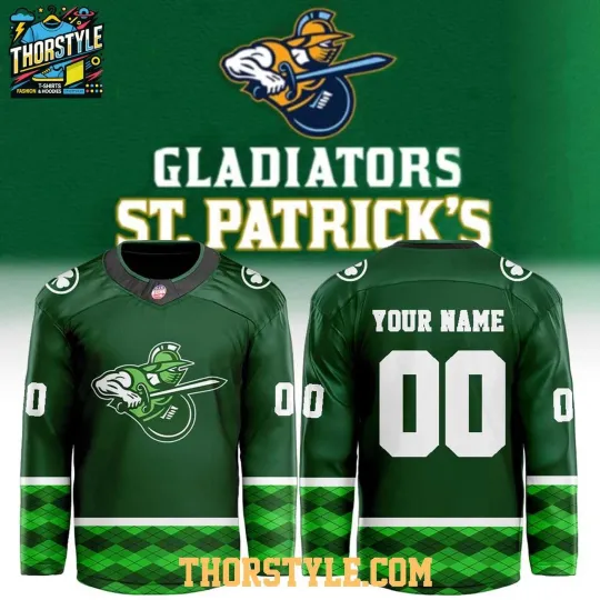 Discover Personalized Atlanta Gladiators x St. Patrick’s Day 2026 Hockey Shirt Fan Gear