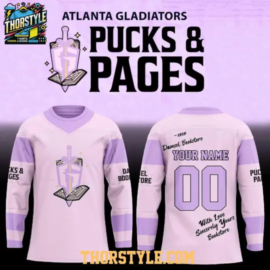 Discover Personalized Atlanta Gladiators Pucks And Pages Night 2026 Hockey Shirt Men's