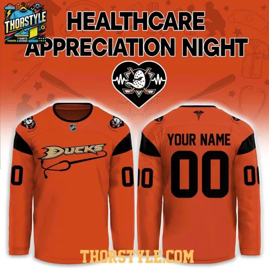 Discover Custom Anaheim Ducks x Healthcare Appreciation Night 2026 Hockey Shirt Men's