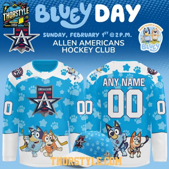 Discover Personalized Allen Americans x Blu.ey Day 2026 Hockey Shirt Men's Fan Gear