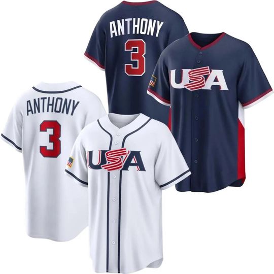 Discover Roman Anthony Jersey USA 2026 World Baseball Classic Navy/White PRINTED Shirt Men/Youth Size