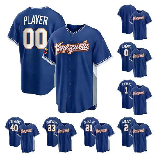 Discover Men's Venezuela Baseball Royal 2026 World Baseball Classic Printed Jersey