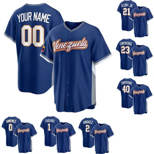 Discover Venezuela Man's/Youth Baseball Royal 2026 World Baseball Classic  Jersey