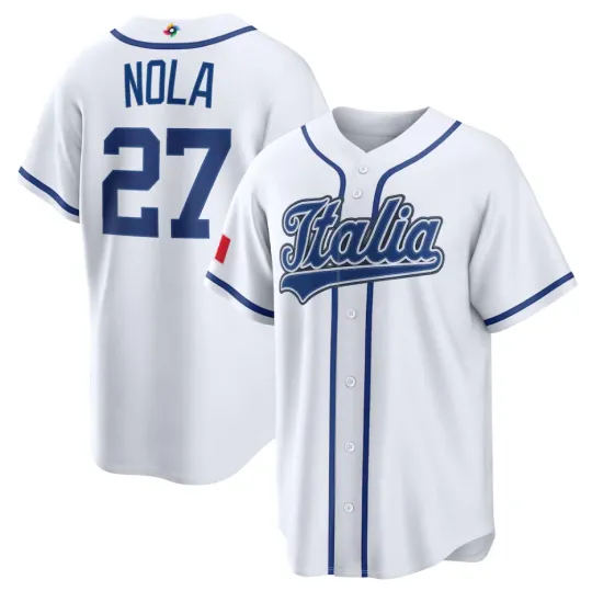 Discover HOT NEW ITEM! Aaron Nola #27 Team Italia World Baseball Classic 2026 Home Jersey
