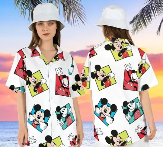 Discover Disney Mickey Mouse Seamless Summer Hawaiian Shirt