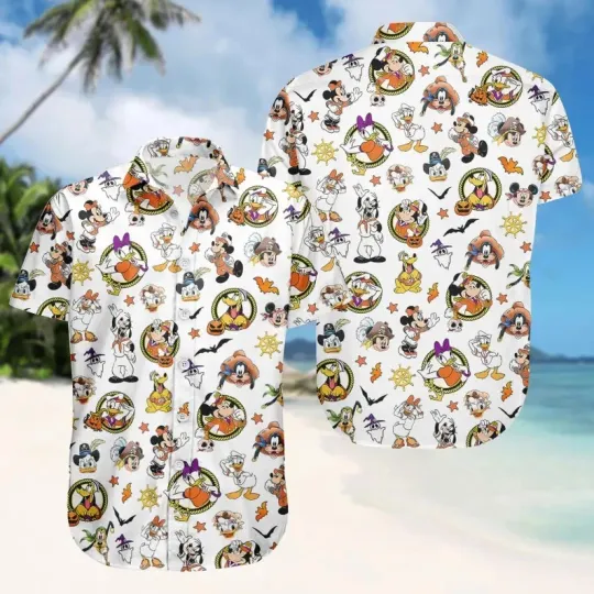 Discover Disney Mickey Mouse & Friends Halloween Hawaiian Shirt