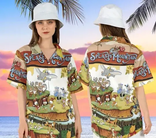 Disney Summer Hawaiian Splash Mountain Summer Friends Family Shirt