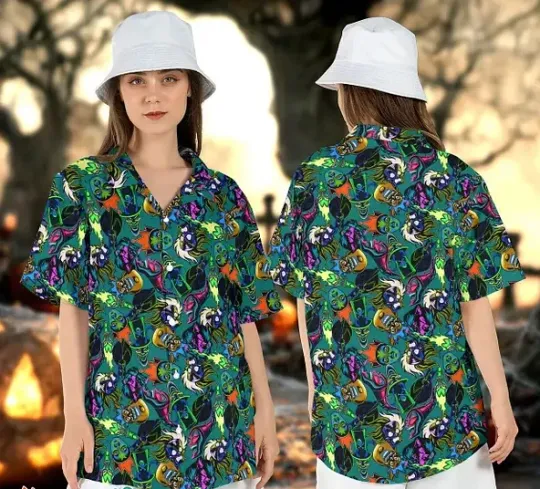 Discover Disney Wicked Witches Evil Aloha Shirt Halloween