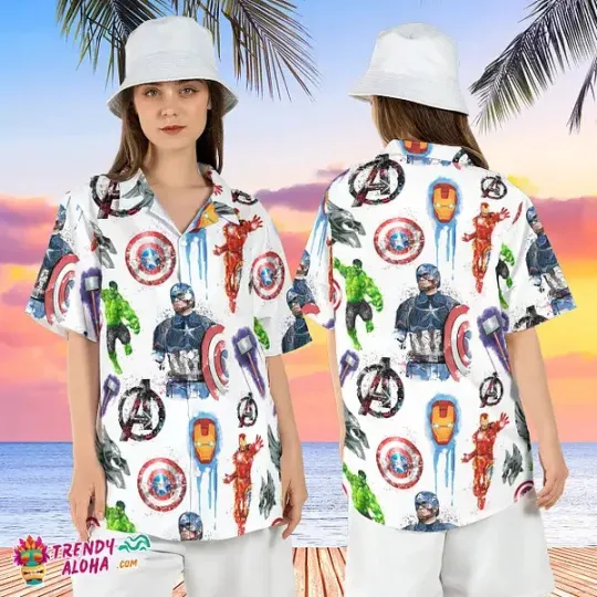 Discover Disney Superhero Beach Theme Hawaiian Shirt