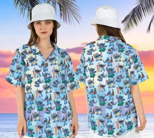 Discover Disney Lilo & Stitch Summer Tropical Beach Aloha Shirt