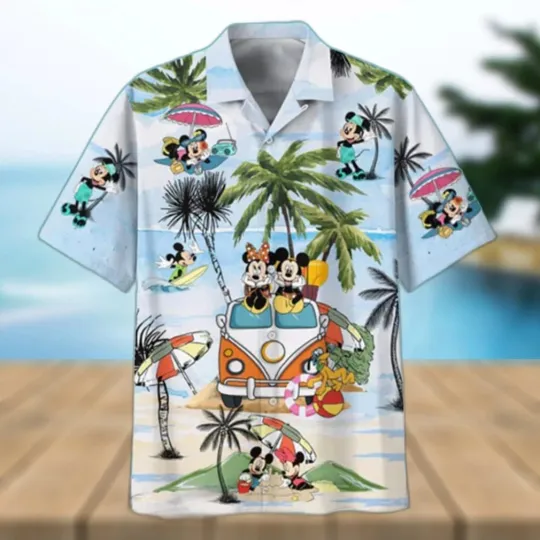 Discover Mickey Mouse And Minnie Hawaiian Shirt