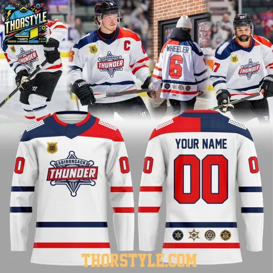 Discover Personalized Adirondack Thunder Law Enforcement Night 2026 Hockey Shirt Men's