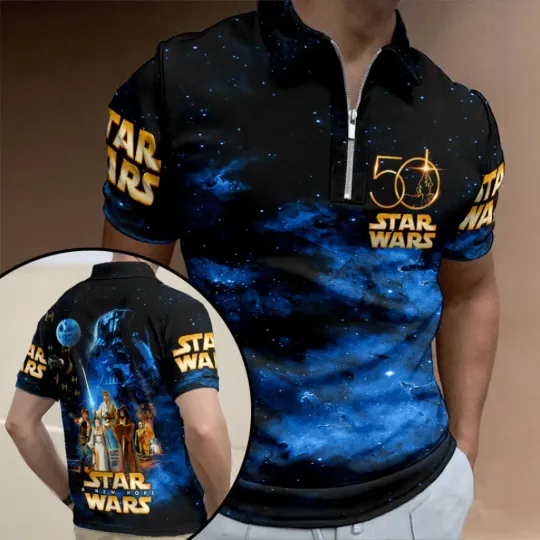 Discover Star Wars 50th Anniversary Zip Polo Shirt