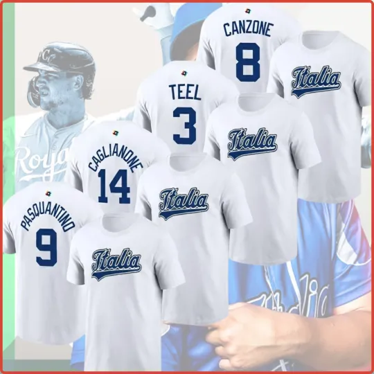 Discover Italy Baseball 2026 World Baseball Classic Name & Number T-shirt