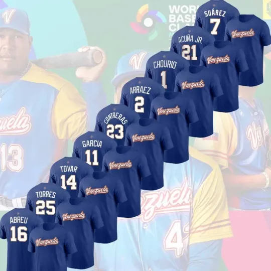 Discover Venezuela Baseball Team 2026 World Baseball Classic All Player Name & Number Fan
