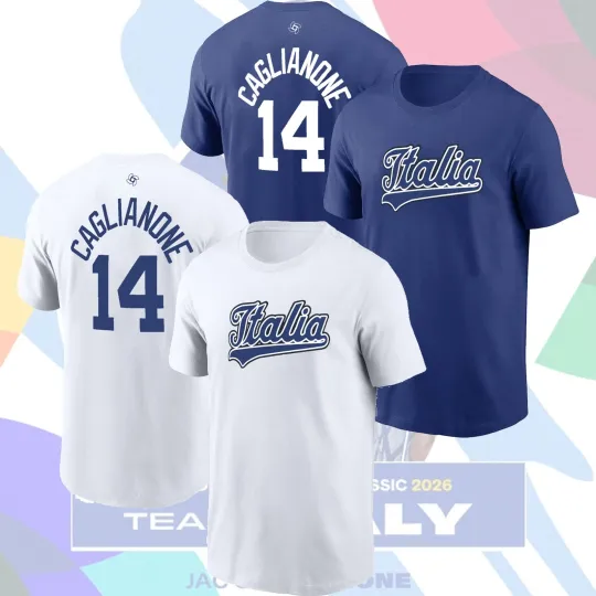 Discover Jac Caglianone #14 Italy 2026 World Baseball Classic Name & Number Gifts