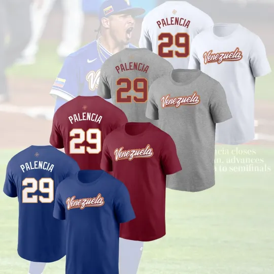 Discover Daniel Palencia Venezuela 2026 World Baseball Classic 3D T-Shirt Number & Name