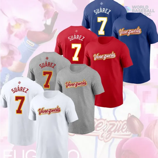 Discover Eugenio Suárez #7 Venezuela 2026 World Baseball Classic Name & Number