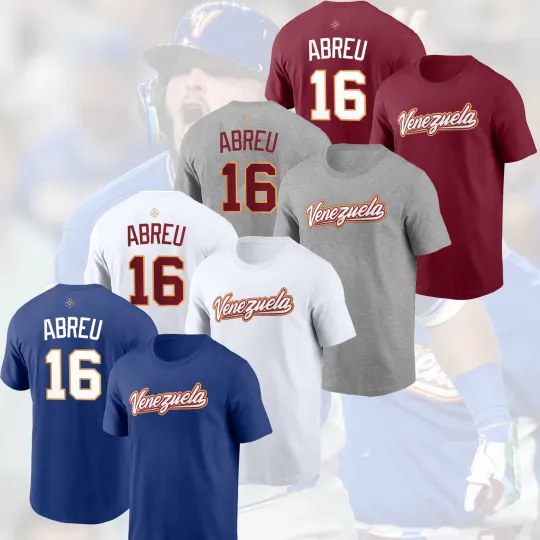 Discover Wilyer Abreu #16 Venezuela Team 2026 World Baseball Classic Name & Number