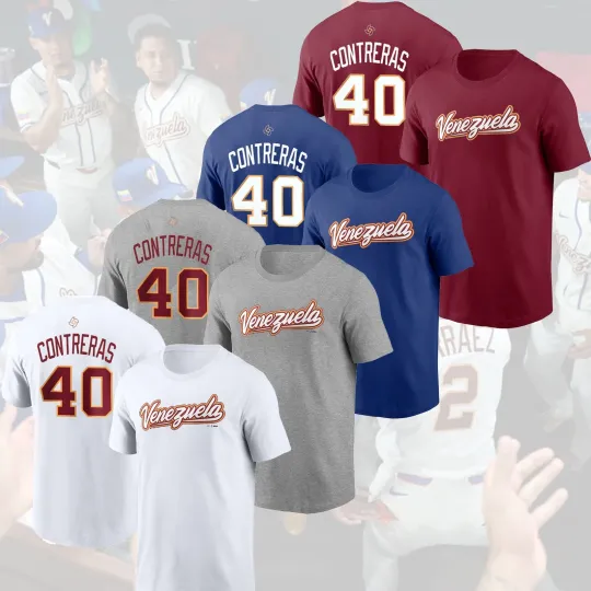 Discover Willson Contreras #40 Venezuela Team 2026 World Baseball Classic Name & Number