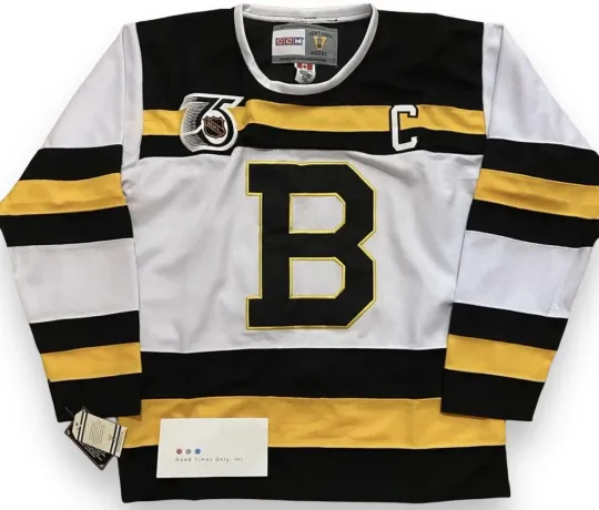 Discover Boston Bruins Ray Bourque 1992 Vintage CCM Men's Hockey Jersey White