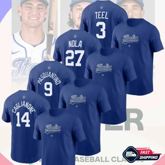 Discover US STOCK - Italy 2026 World Baseball Classic Team Name & Number Players Unisex