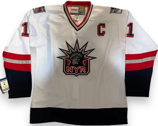 Discover Mark Messier New York Rangers White Liberty CCM Throwback Men's Hockey Jersey