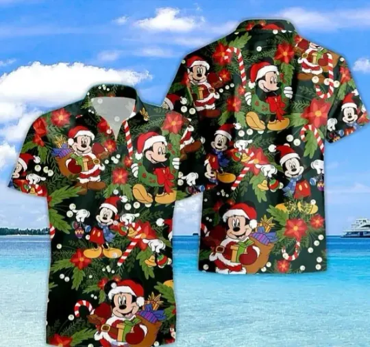 Discover Disney Christmas Tropical Festive Tropical Summer Tropical Beach Aloha Shirt5