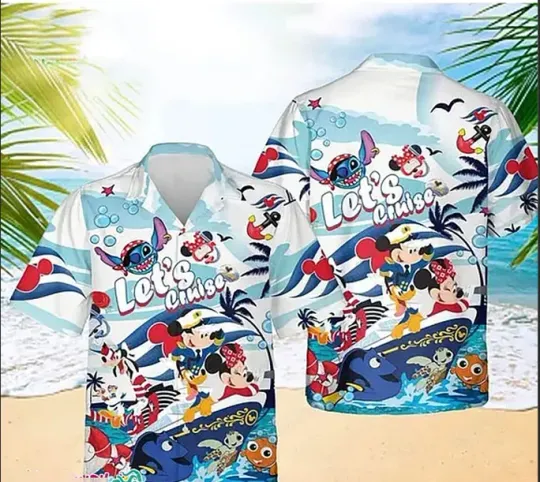 Discover Disney Family Matching Friends Tropical Summer Tropical Beach Aloha Shirt3