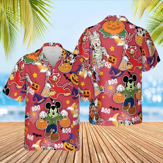 Discover Disney Boo Halloween Mickey And Friends Hawaiian Shirt
