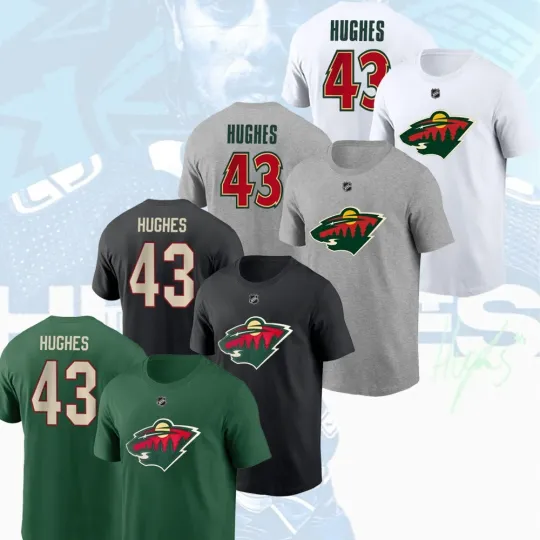 Discover Quinn Hughes #43 Minnesota Team Name & Number Player Unisex Gifts For Fans