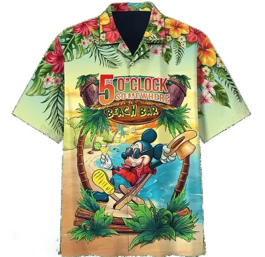 Discover Disney Mickey Mouse Aloha Summer Tropical Beach Aloha Shirt1