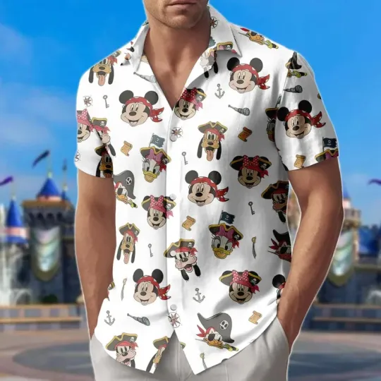 Discover Disney Mickey Mouse Halloween Pirate Crew Vacation Hawaiian Shirt