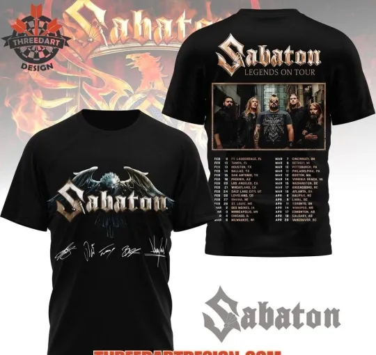 Discover Sabaton Legends On Tour AOP 3D T-Shirt