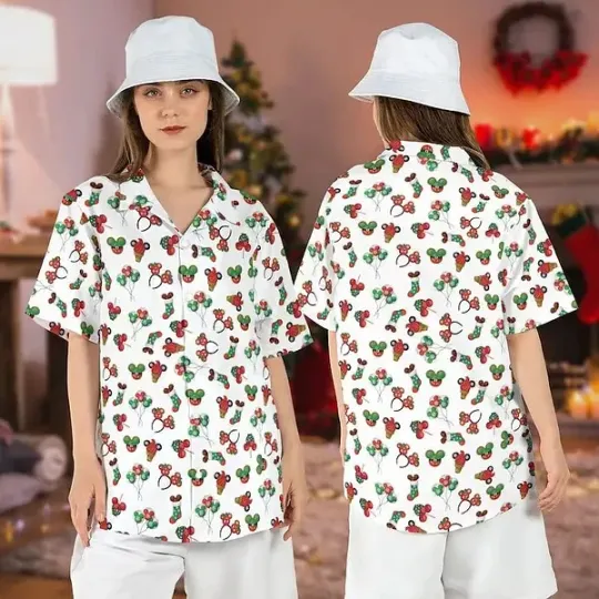 Discover Disney Christmas Mickey Balloons Hawaiian Shirt 8