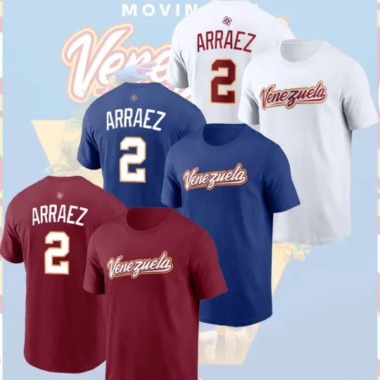 Discover Luis Arraez #2 Venezuela Baseball 2026 World Baseball Classic Unisex Fans Gifts