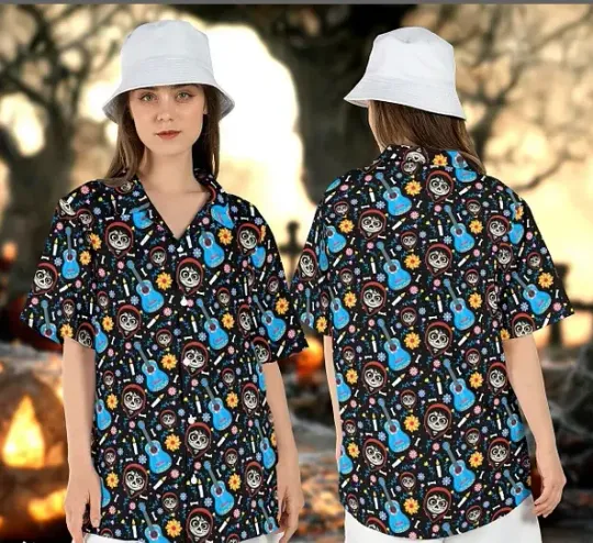 Discover Disney Summer Hawaiian Coco Musical Miguel Sugar Summer Friends Family Shirt