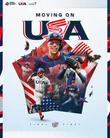 Discover Team USA Baseball Poster World Baseball Classic 2026 Sports Wall Art