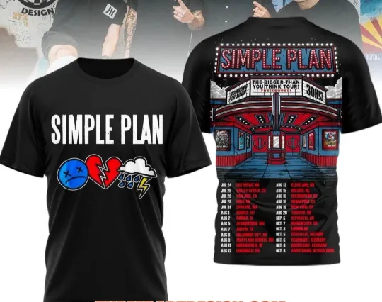 Discover Simple Plan The Bigger Than You Think Tour AOP 3D T-Shirt
