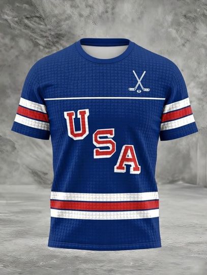 USA Ice Hockey 2026 Winter Olympics Waffle T shirt, Team USA Fan Merch, Patriotic Hockey, Best Fans Gift
