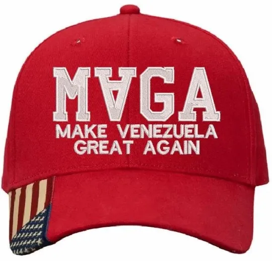 Discover Venezuela Great Again MAGA Embroidered Baseball Cap Red Adjustable Hat