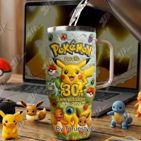 Discover Poket mons 30th Anniversary 1996-2026 New Edition 40oz Tumbler