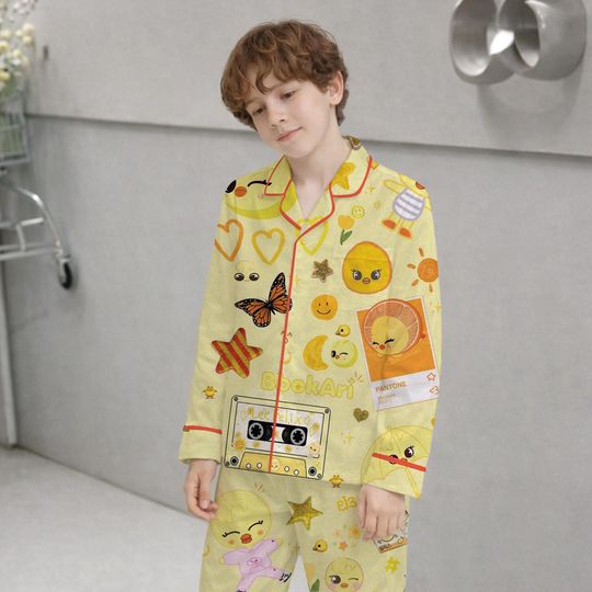 Discover Stray Kids Inspired Kids Pajama Set, Kpop Style Cartoon Sleepwear for Boys Girls, Soft Button Up PJs, Cute Kids Gift