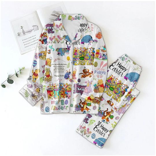 Discover Winnie The Pooh Pajamas Set, Honey Bear Women Sleepwear, Disney Pooh Bear Pajamas, Gift For Her, Happy Easter Day Gifts