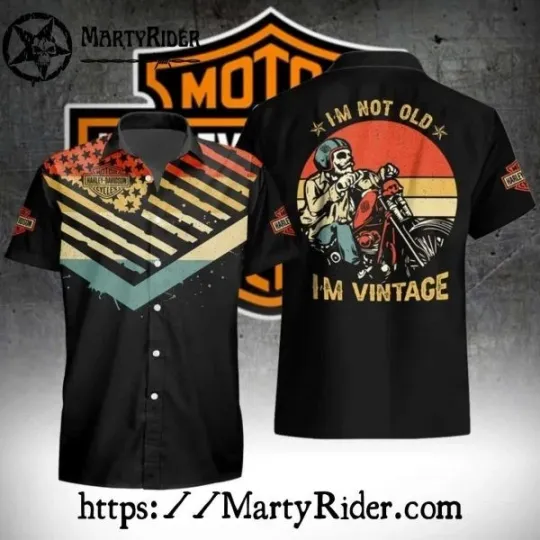 Discover I’m Not Old I’m Vintage Harley Motor Racing Davidsonn Aloha Shirt